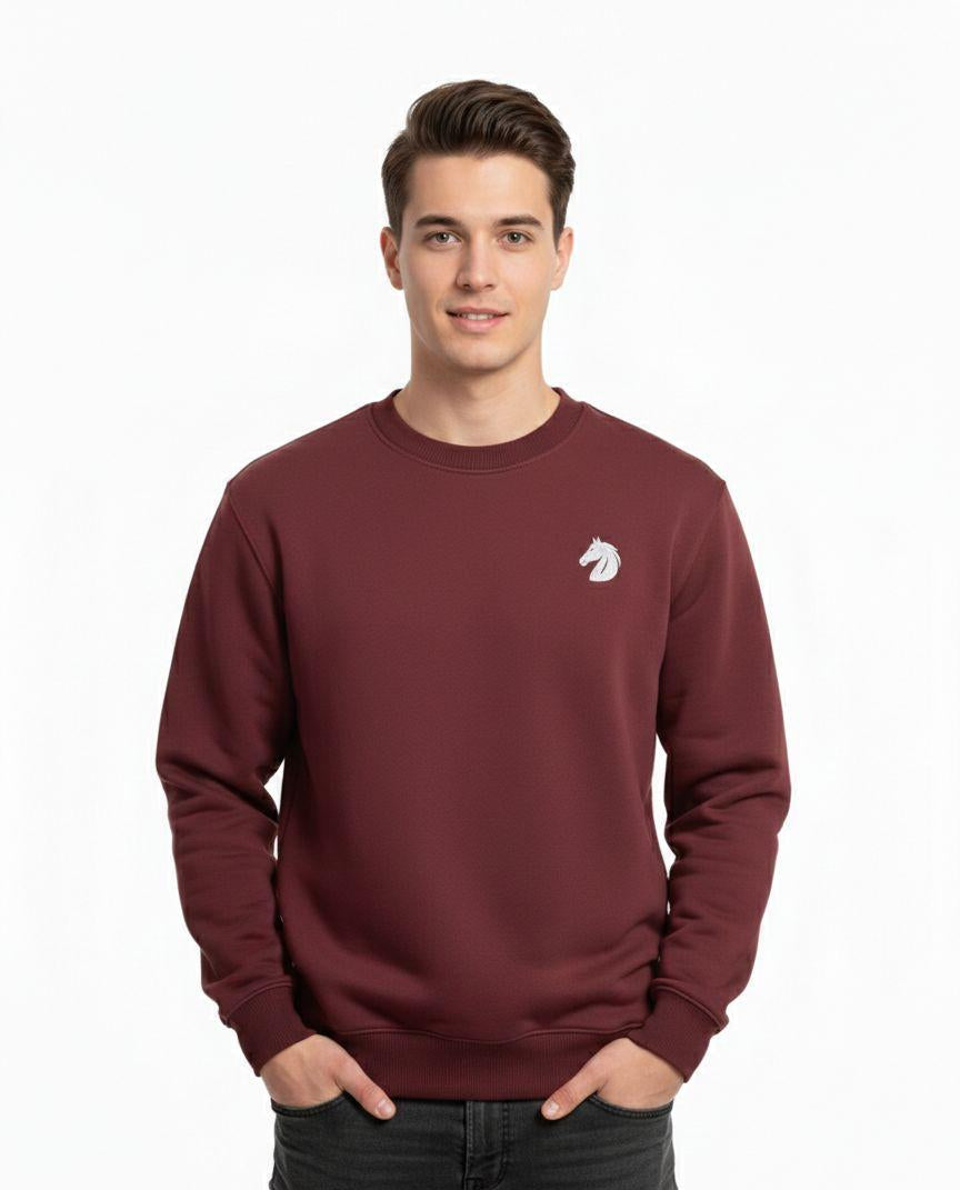 Burgundy Classic Crewneck Sweatshirt